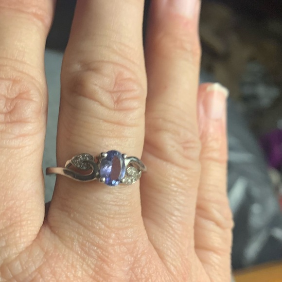 Genuine tanzanite sterling silver ring - Picture 7 of 8